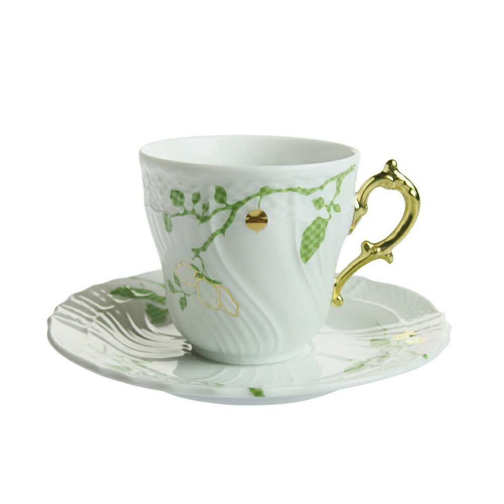 ジノリ1735 フィオーリヴェルディ コーヒーカップ&ソーサー [L]