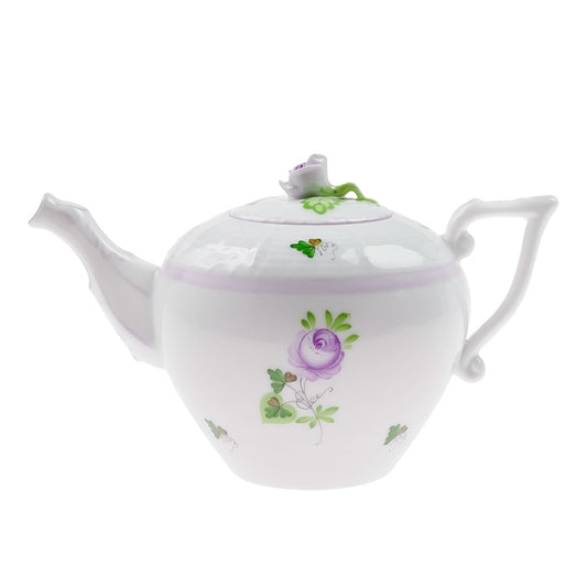 ヘレンド (HEREND) VRHL ウィーンのバラ ライラック ティーポット 609