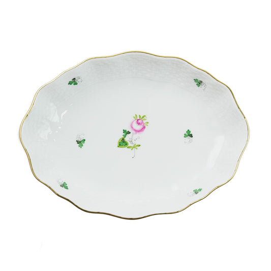 ヘレンド (HEREND) VRHS ウィーンのバラ シンプル オーバル 20cm 01215