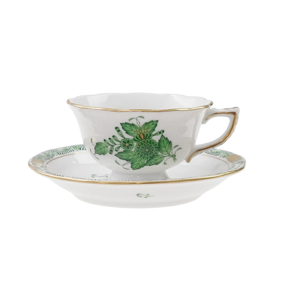 ヘレンド (HEREND) AV アポニーグリーン モカ カップ＆ソーサー 735