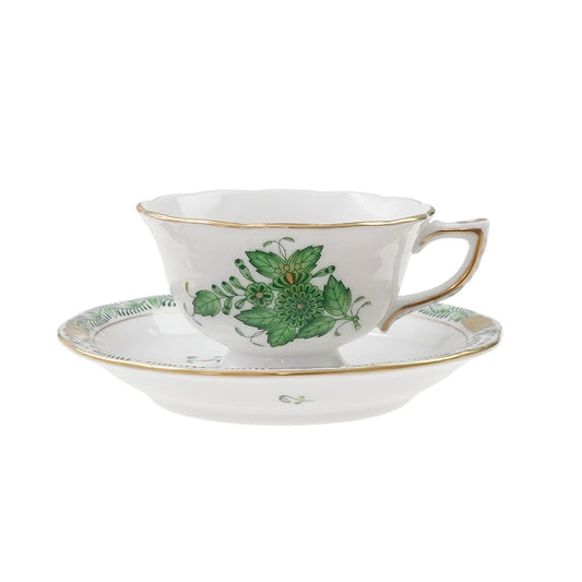 ヘレンド (HEREND) AV アポニーグリーン モカ カップ＆ソーサー 735