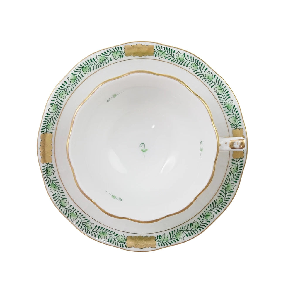 ヘレンド (HEREND) AV アポニーグリーン モカ カップ＆ソーサー 735