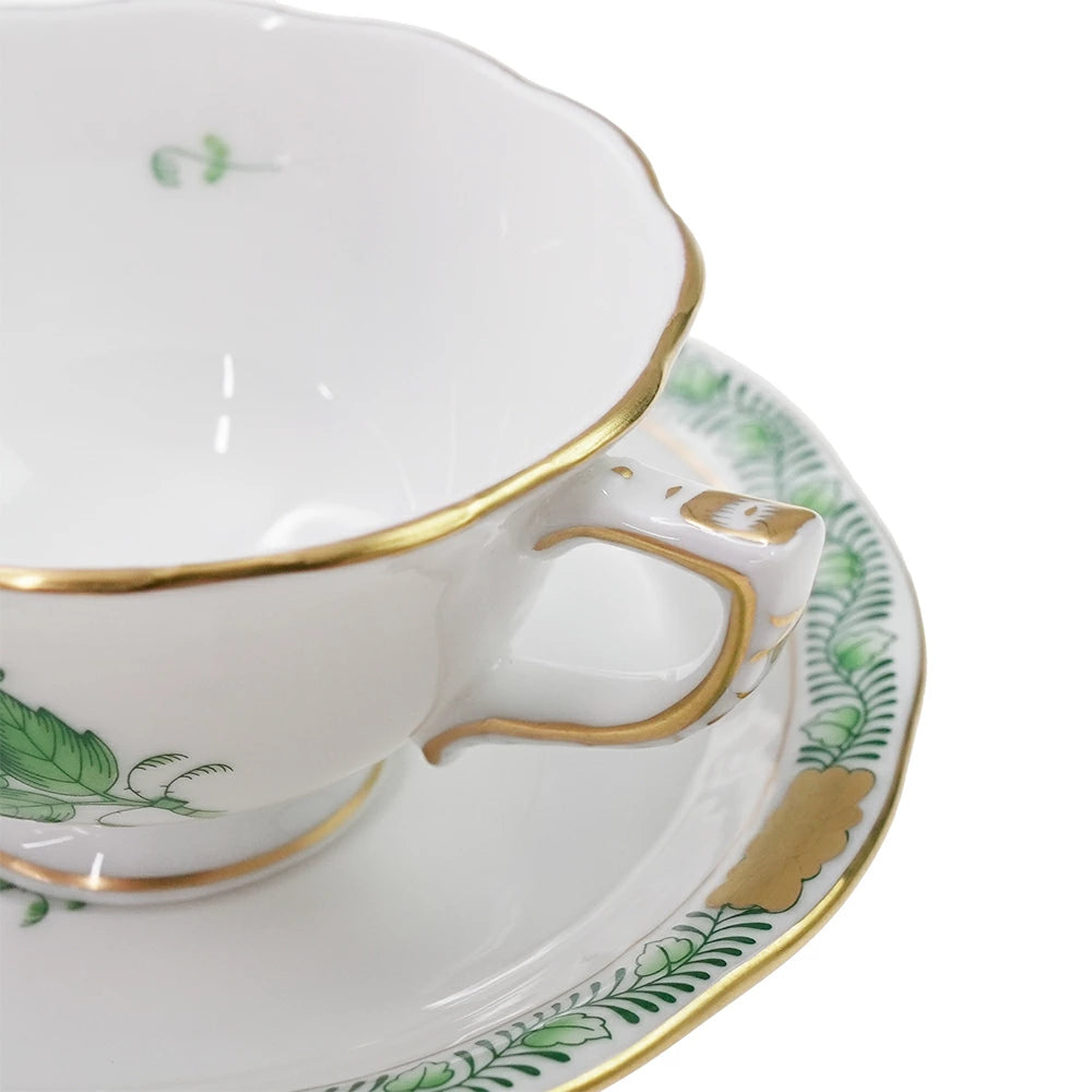 ヘレンド (HEREND) AV アポニーグリーン モカ カップ＆ソーサー 735
