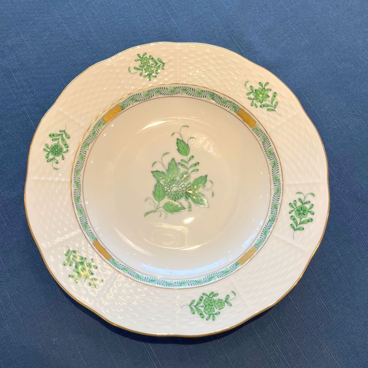 ヘレンド (HEREND) AV アポニーグリーン スーププレート 504