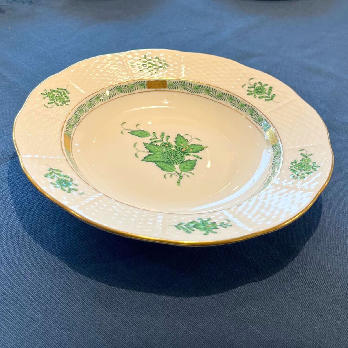 ヘレンド (HEREND) AV アポニーグリーン スーププレート 504