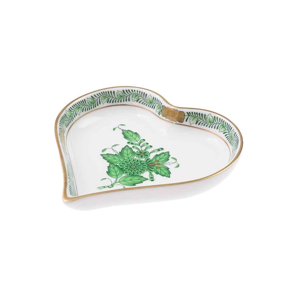 ヘレンド (HEREND) AV アポニーグリーン ハート型小皿 7703