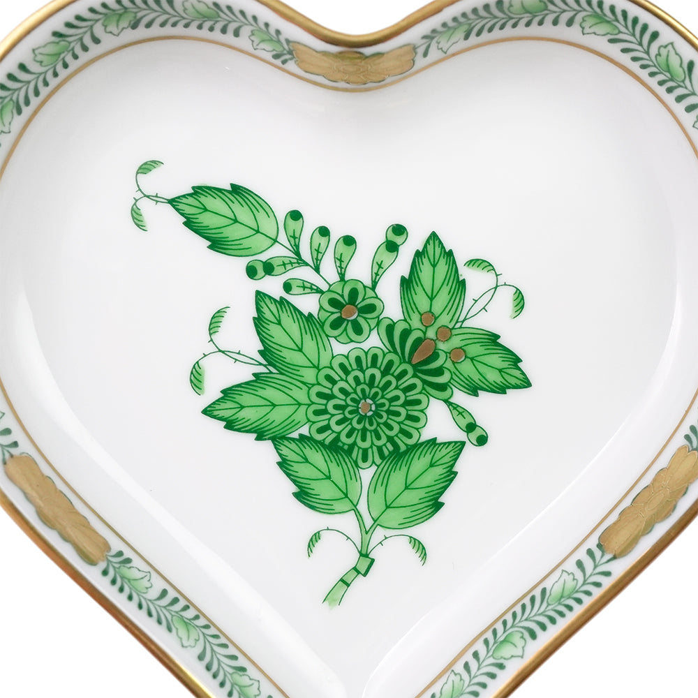 ヘレンド (HEREND) AV アポニーグリーン ハート型小皿 7703
