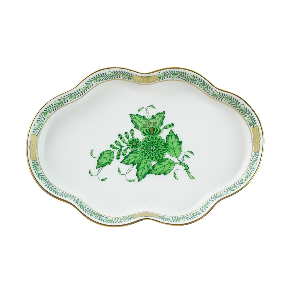 ヘレンド (HEREND) AV アポニーグリーン ウエーブディッシュ 7705