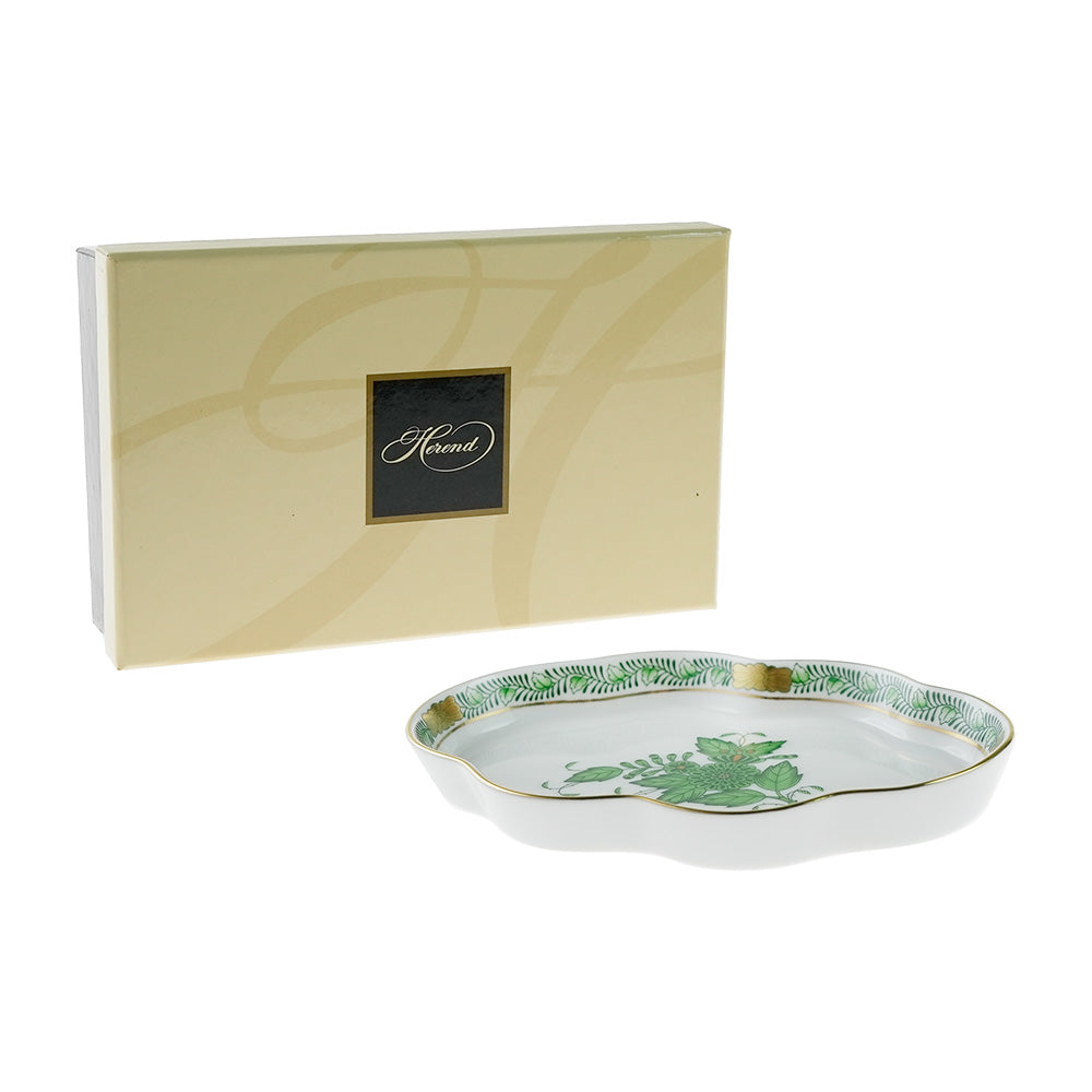 ヘレンド (HEREND) AV アポニーグリーン ウエーブディッシュ 7705