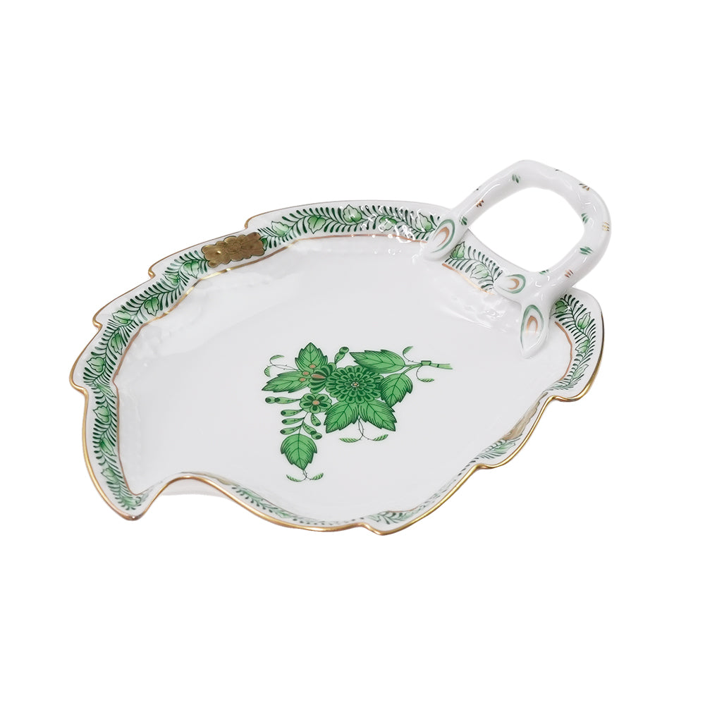 ヘレンド (HEREND) AV アポニーグリーン リーフトレイ 14.5cm 205