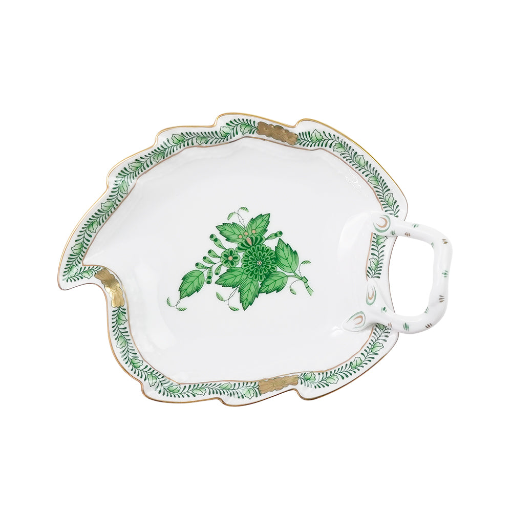 ヘレンド (HEREND) AV アポニーグリーン リーフトレイ 14.5cm 205