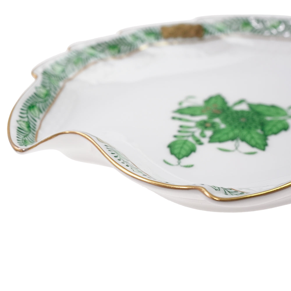ヘレンド (HEREND) AV アポニーグリーン リーフトレイ 14.5cm 205