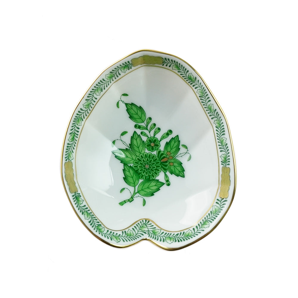 ヘレンド (HEREND) AV アポニーグリーン リーフディッシュ 07702