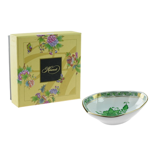 ヘレンド (HEREND) AV アポニーグリーン リーフディッシュ 07702