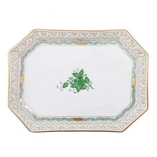 ヘレンド (HEREND) AV アポニーグリーン トレー オープンワーク 31cm 7493