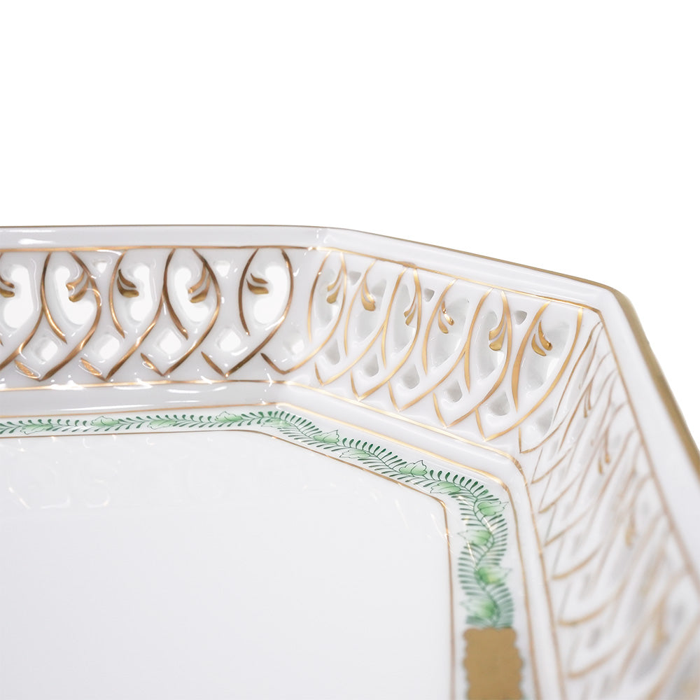 ヘレンド (HEREND) AV アポニーグリーン トレー オープンワーク 31cm 7493