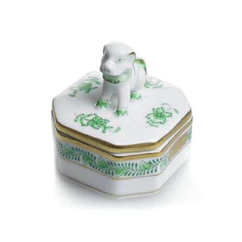 ヘレンド (HEREND) ＡＶ アポニー・グリーン ボンボン入れ ドッグ 6105-27