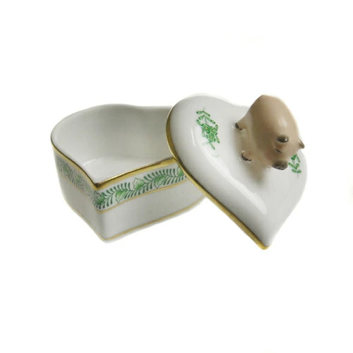 ヘレンド (HEREND) ＡＶ アポニー・グリーン ボンボン入れ ブタ 6111-72