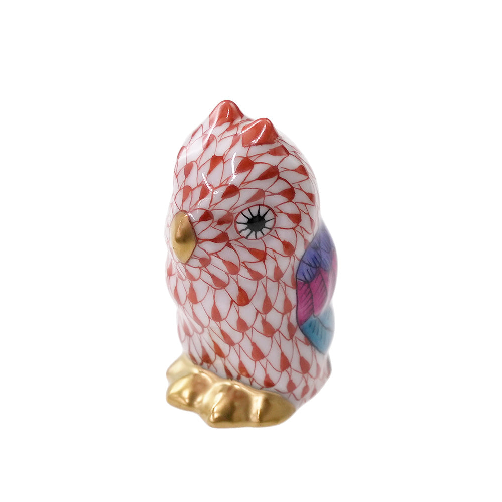 ヘレンド (HEREND) 人形 VH5102 ミニフクロウ レッド