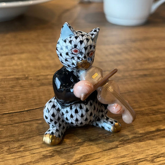 ヘレンド (HEREND) 人形 ヴァイオリンと猫 05087-0-00