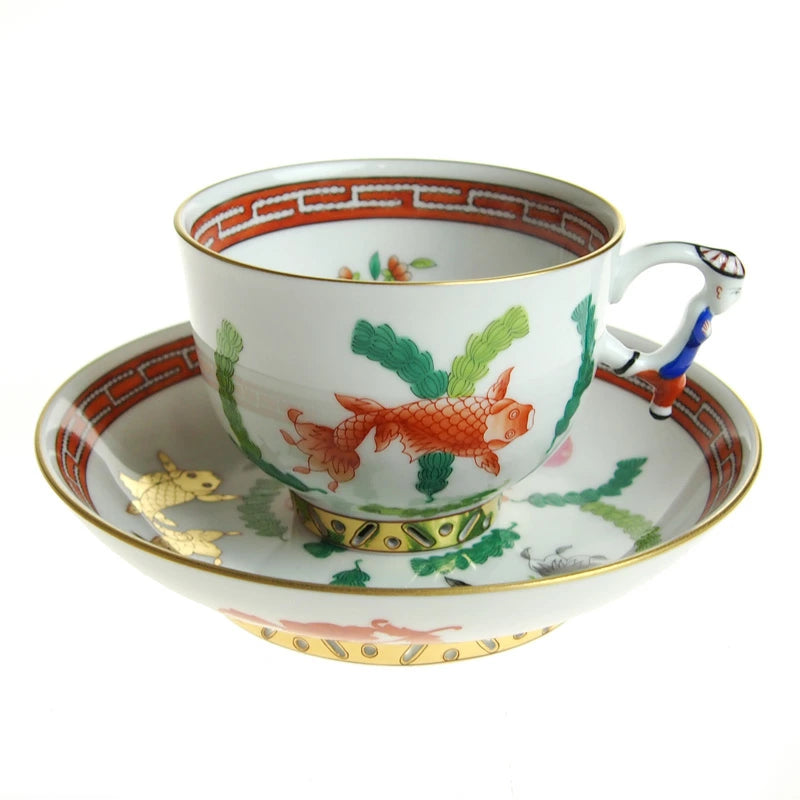 ヘレンド (HEREND) シノワズリ POGDO ティーカップ&ソーサー 3364 マンダリン