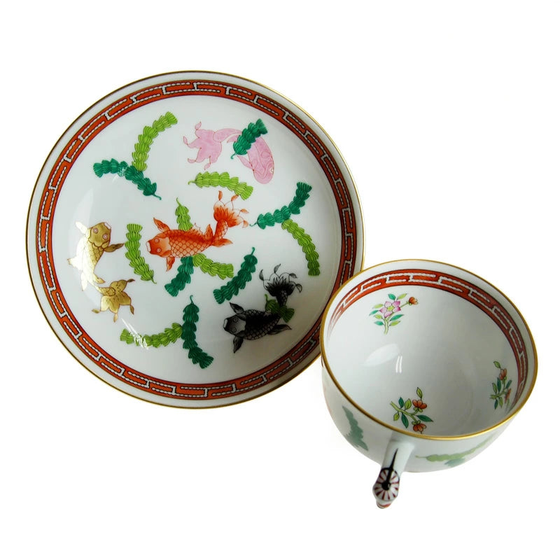 ヘレンド (HEREND) シノワズリ POGDO ティーカップ&ソーサー 3364 マンダリン