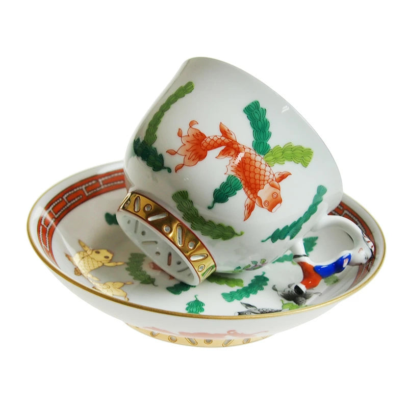 ヘレンド (HEREND) シノワズリ POGDO ティーカップ&ソーサー 3364 マンダリン