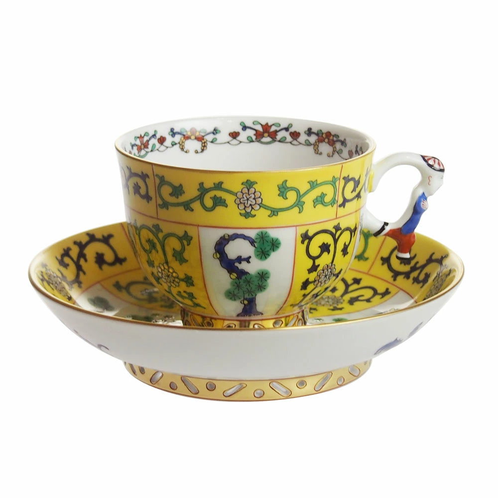 ヘレンド (HEREND) シノワズリ SJ 西安 (黄色) ティーカップ＆ソーサー マンダリン 3364