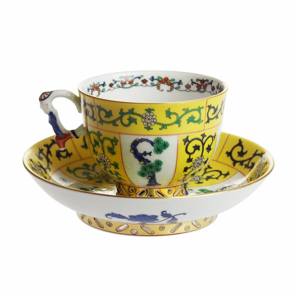 ヘレンド (HEREND) シノワズリ SJ 西安 (黄色) ティーカップ＆ソーサー マンダリン 3364