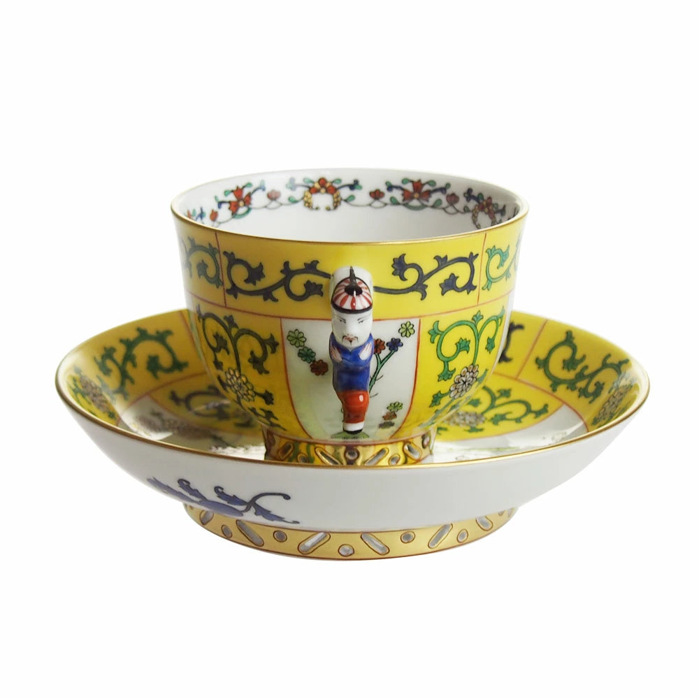 ヘレンド (HEREND) シノワズリ SJ 西安 (黄色) ティーカップ＆ソーサー マンダリン 3364