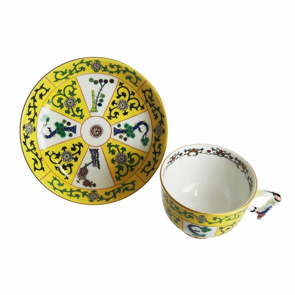 ヘレンド (HEREND) シノワズリ SJ 西安 (黄色) ティーカップ＆ソーサー マンダリン 3364