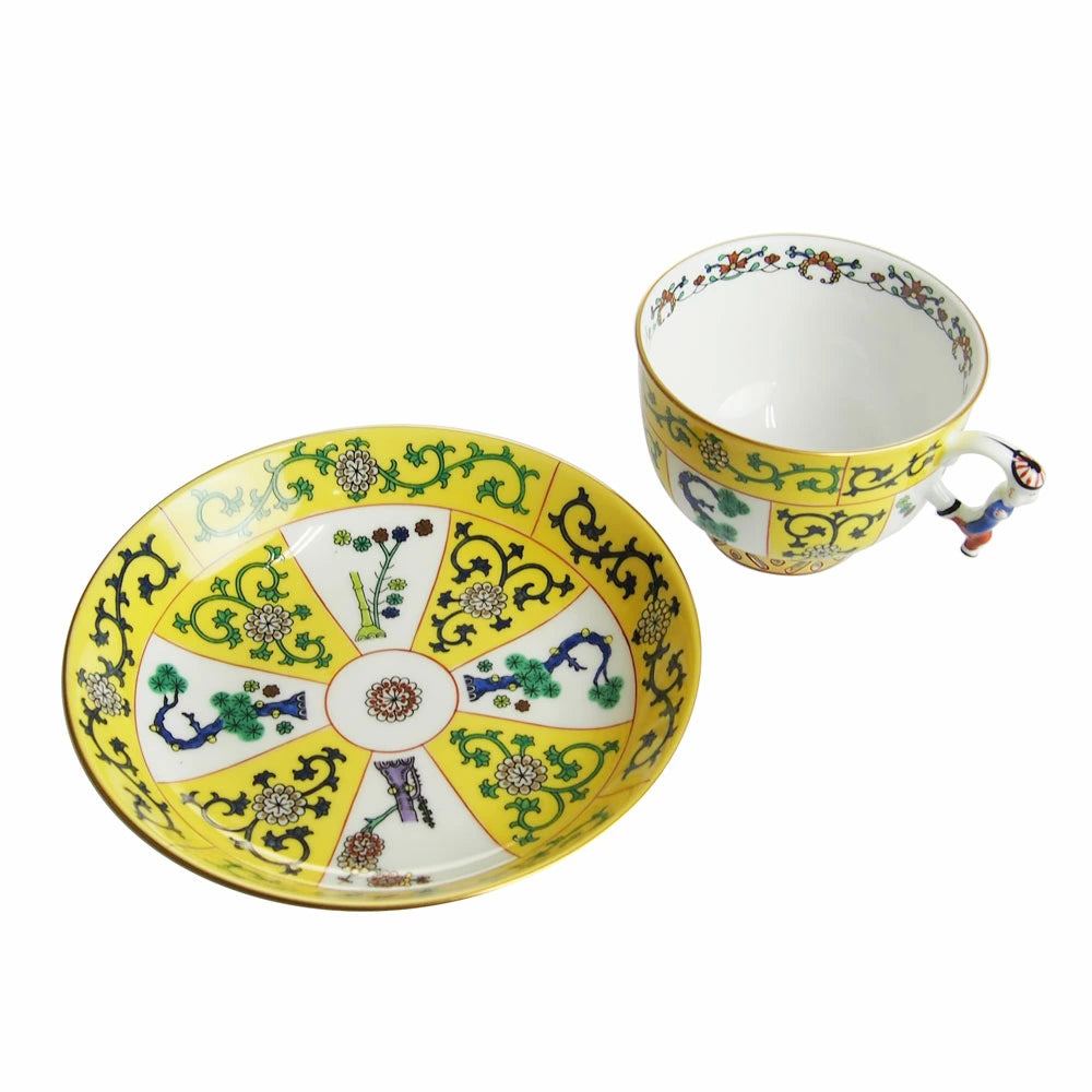 ヘレンド (HEREND) シノワズリ SJ 西安 (黄色) ティーカップ＆ソーサー マンダリン 3364