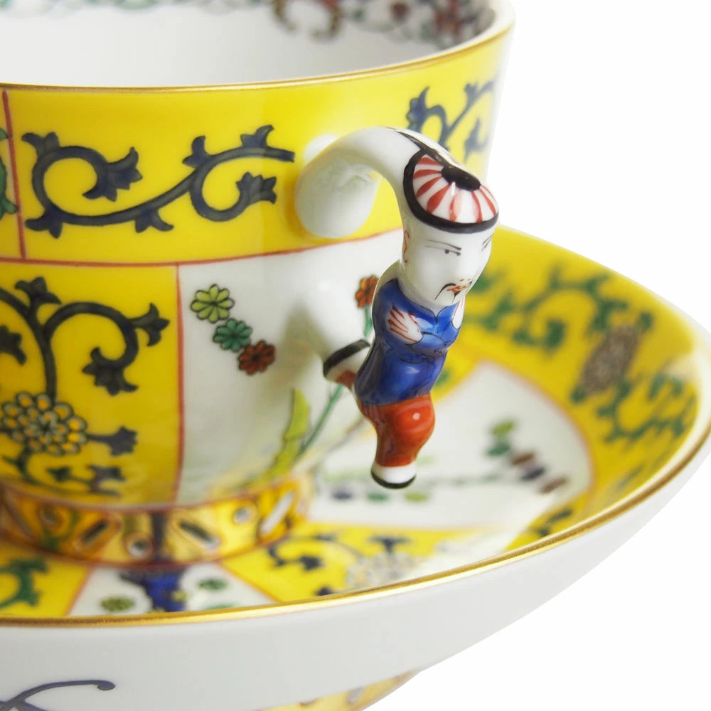 ヘレンド (HEREND) シノワズリ SJ 西安 (黄色) ティーカップ＆ソーサー マンダリン 3364