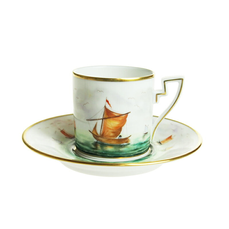 ヘレンド (HEREND) VIT 帆船の航海 コーヒーカップ&ソーサー 2759