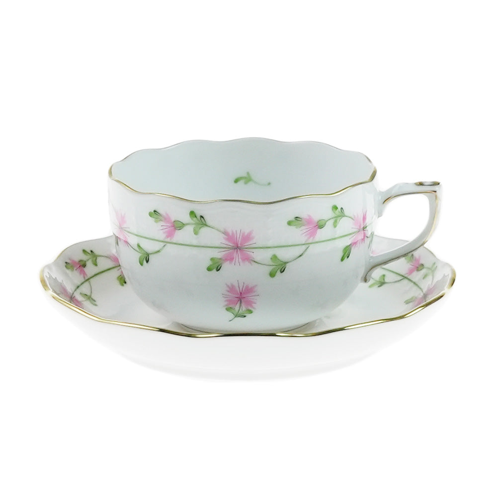 ヘレンド (HEREND) PBGP ピンクガーランド ティーカップ＆ソーサー 724