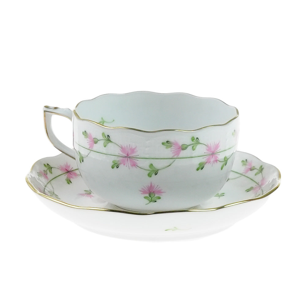 ヘレンド (HEREND) PBGP ピンクガーランド ティーカップ＆ソーサー 724