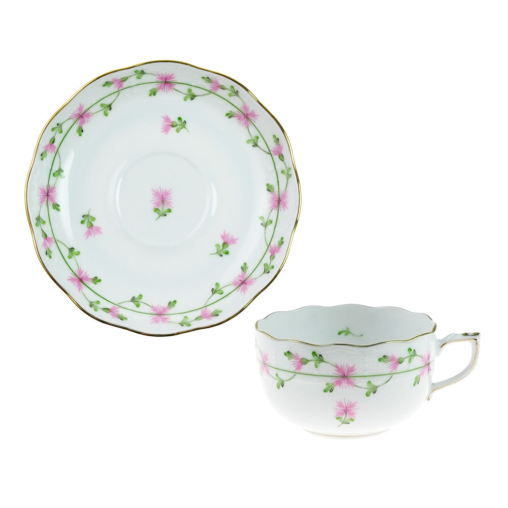 ヘレンド (HEREND) PBGP ピンクガーランド ティーカップ＆ソーサー 724