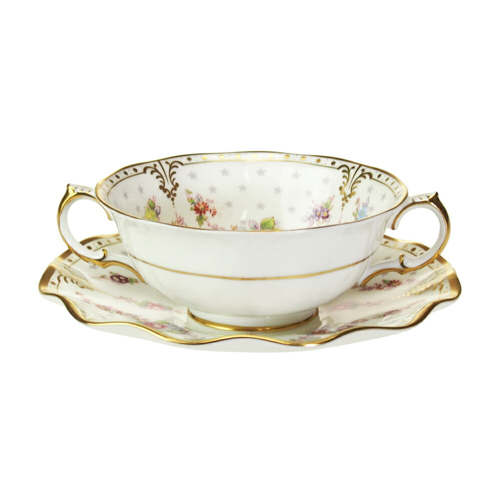 ロイヤルクラウンダービー (ROYAL CROWN DERBY) ロイヤルアントワネット スープカップ&ソーサー