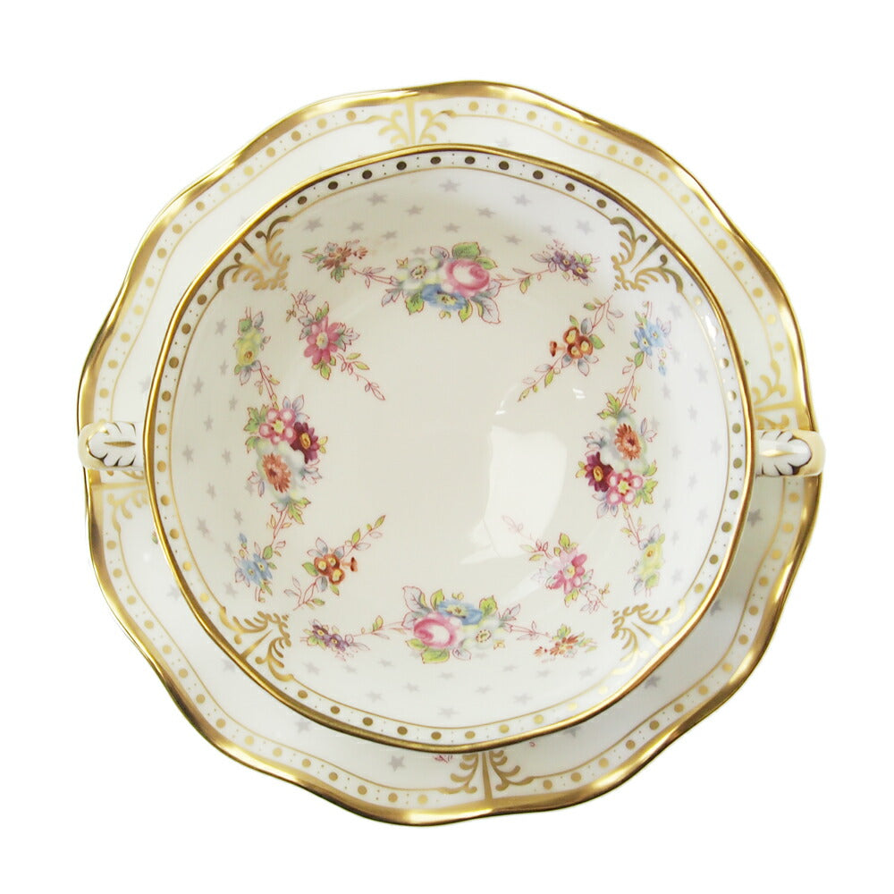 ロイヤルクラウンダービー (ROYAL CROWN DERBY) ロイヤルアントワネット スープカップ&ソーサー