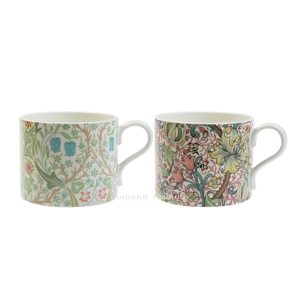 スポード (Spode) ウィリアムモリス ブラックトーン&ゴールデンリリー マグカップ ペアセット