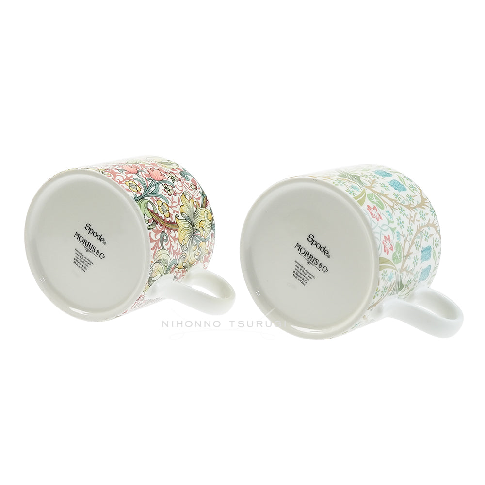 スポード (Spode) ウィリアムモリス ブラックトーン&ゴールデンリリー マグカップ ペアセット