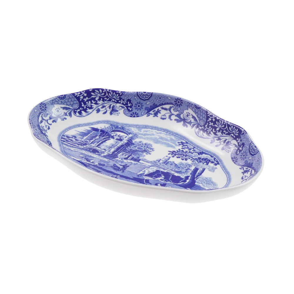 スポード (Spode) ブルーイタリアン フルーテッドオーバルディッシュ 21cm