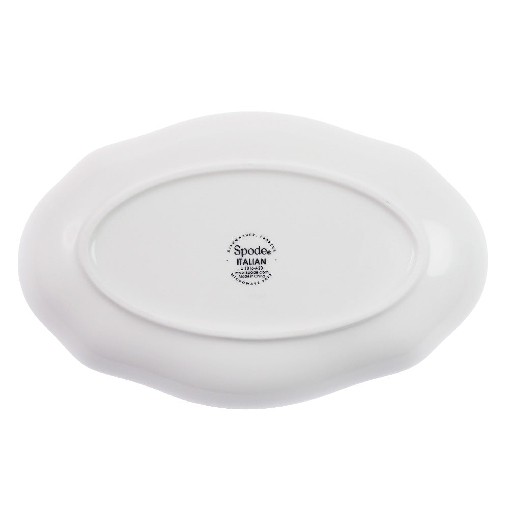スポード (Spode) ブルーイタリアン フルーテッドオーバルディッシュ 21cm