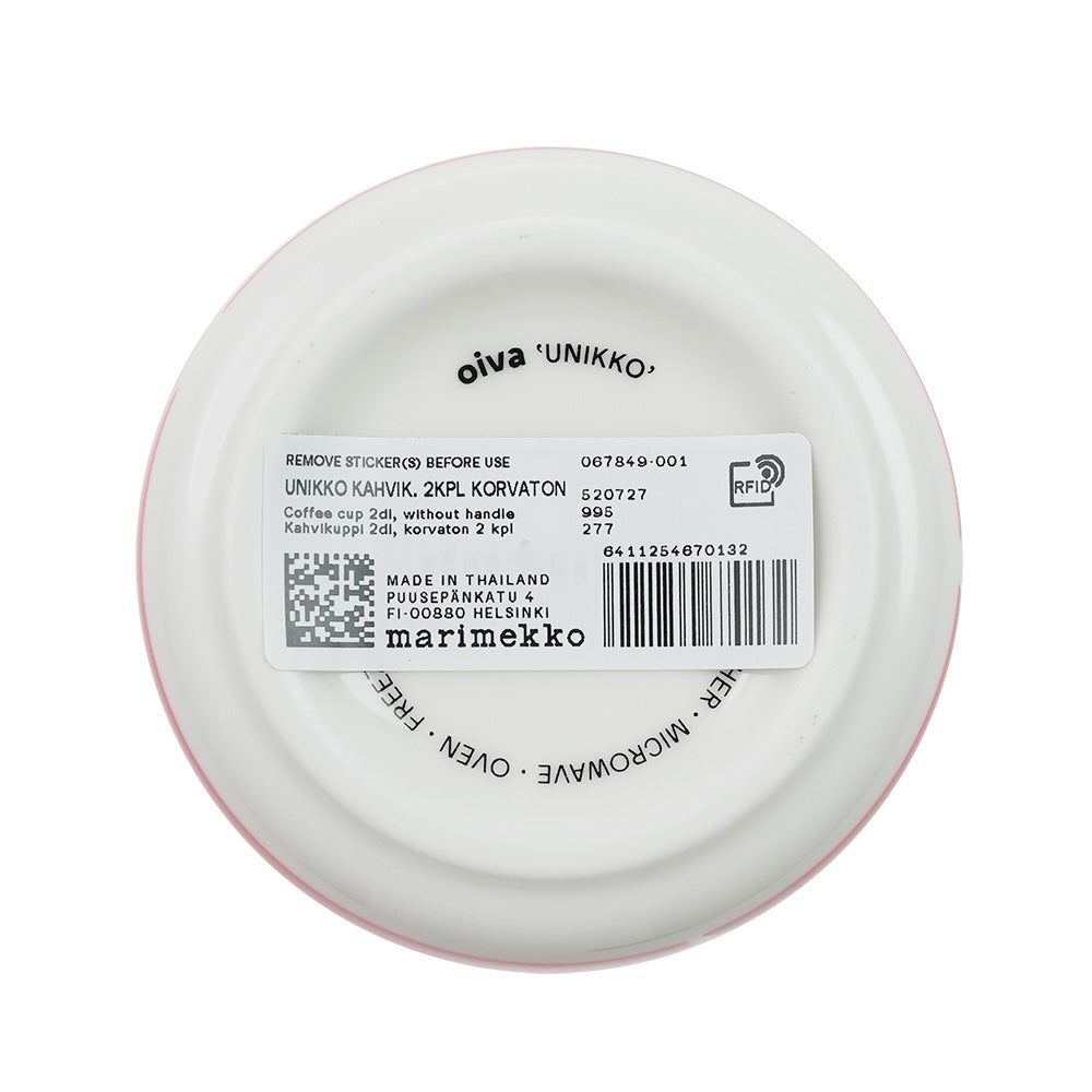 マリメッコ (marimekko) ウニッコ ラテマグ/コーヒーカップ200ml ホワイト×レッド