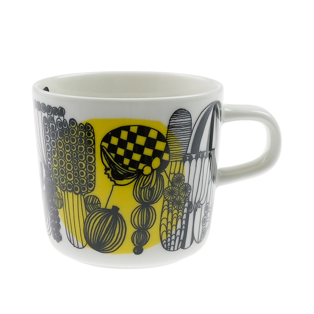 マリメッコ (marimekko) SIIRTOLAPUUTARHA シイルトラプータルハ カップ/コーヒーカップ 200ml ホワイト×ブラック×イエロー