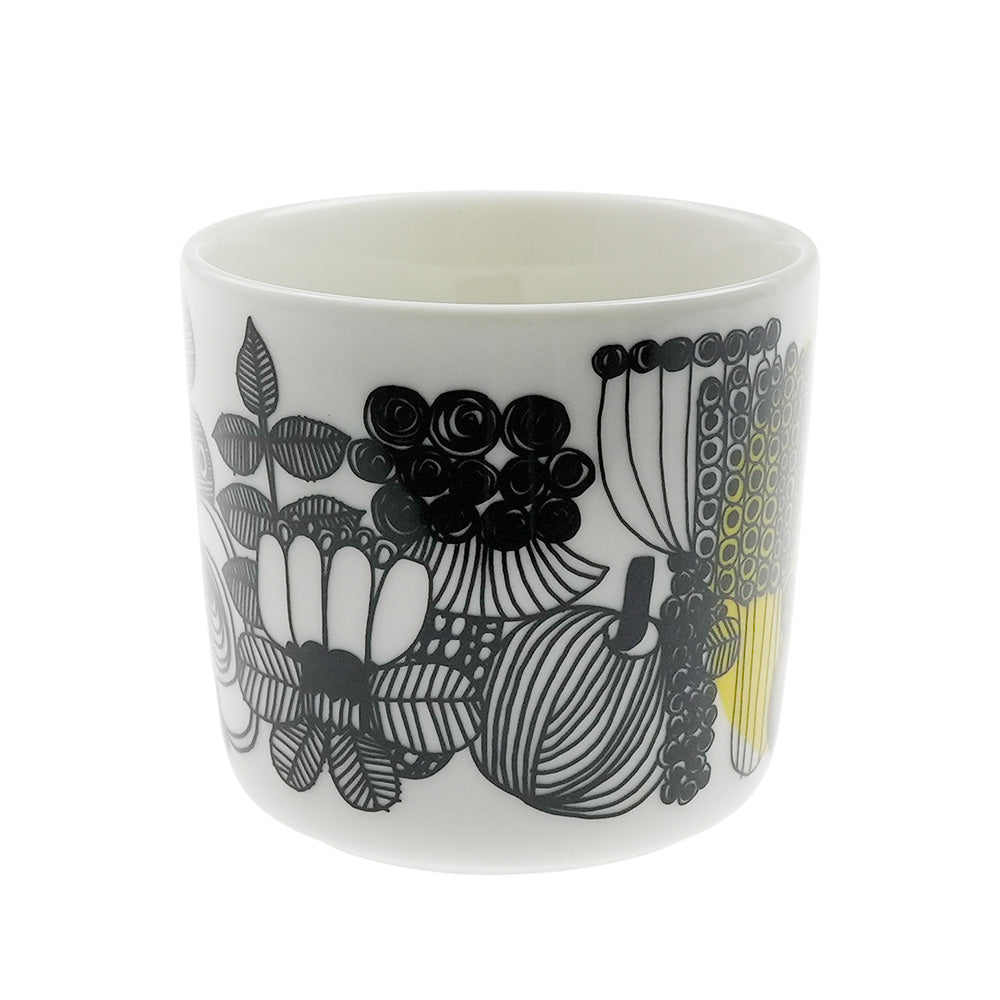 マリメッコ (marimekko) SIIRTOLAPUUTARHA シイルトラプータルハ カップ/コーヒーカップ 200ml ホワイト×ブラック×イエロー