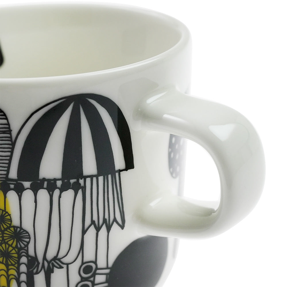 マリメッコ (marimekko) SIIRTOLAPUUTARHA シイルトラプータルハ カップ/コーヒーカップ 200ml ホワイト×ブラック×イエロー