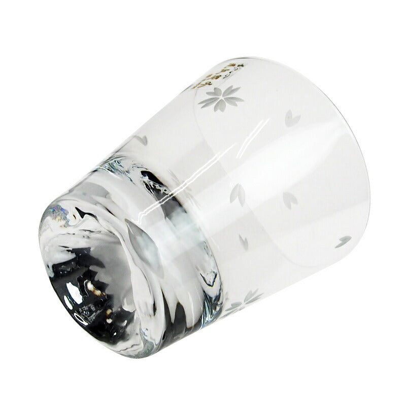 田島硝子 富士山 ロックグラス 桜富士 TG16-015-RS(桜風呂敷包み)