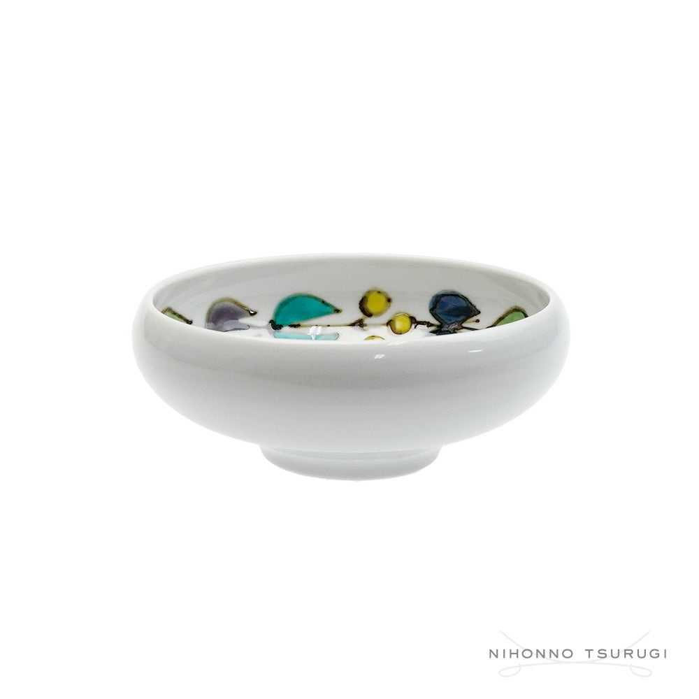 徳永遊心窯 色絵花繋ぎ 4.5寸鉢