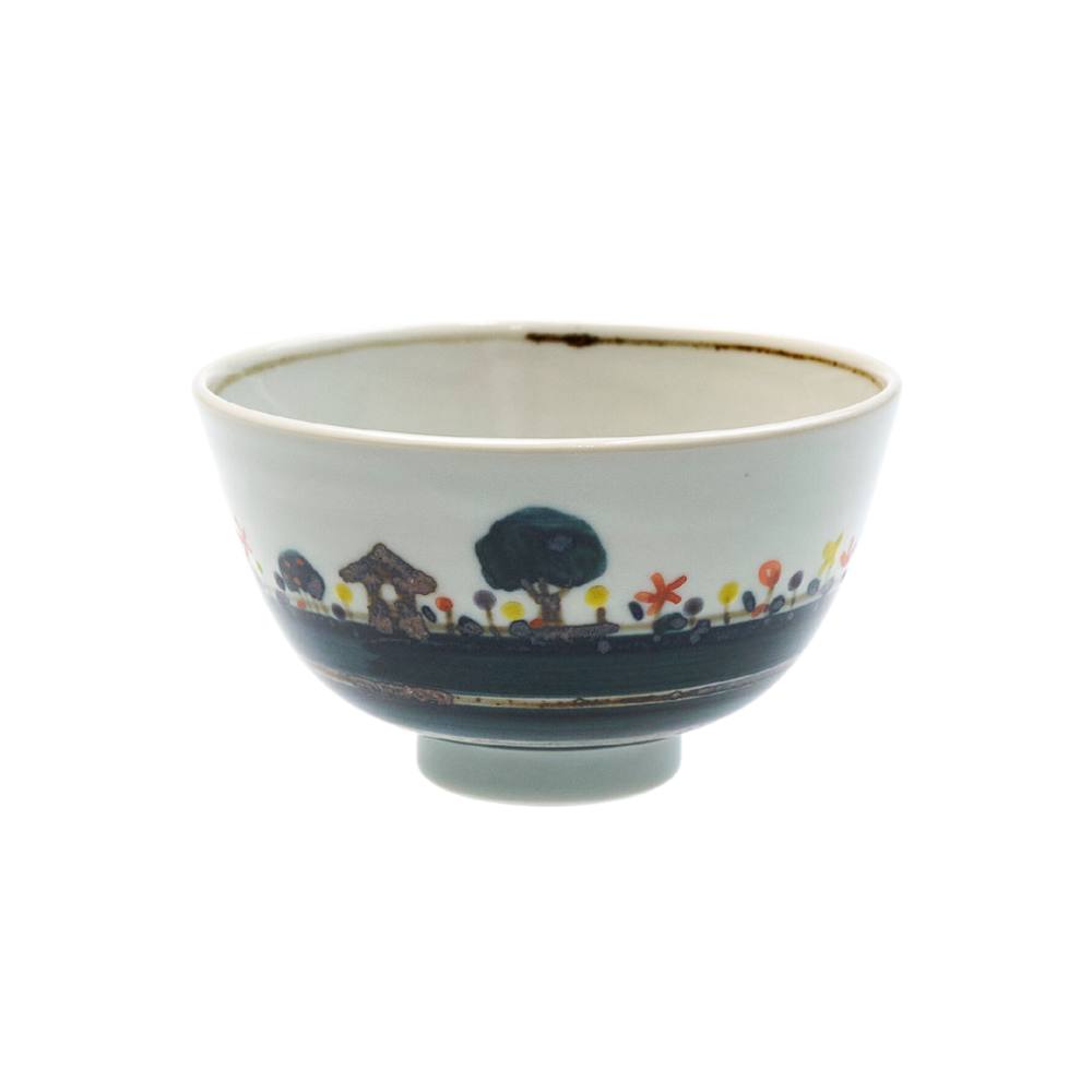 徳永遊心窯 色絵家並み 飯椀 (丸) NTY-012